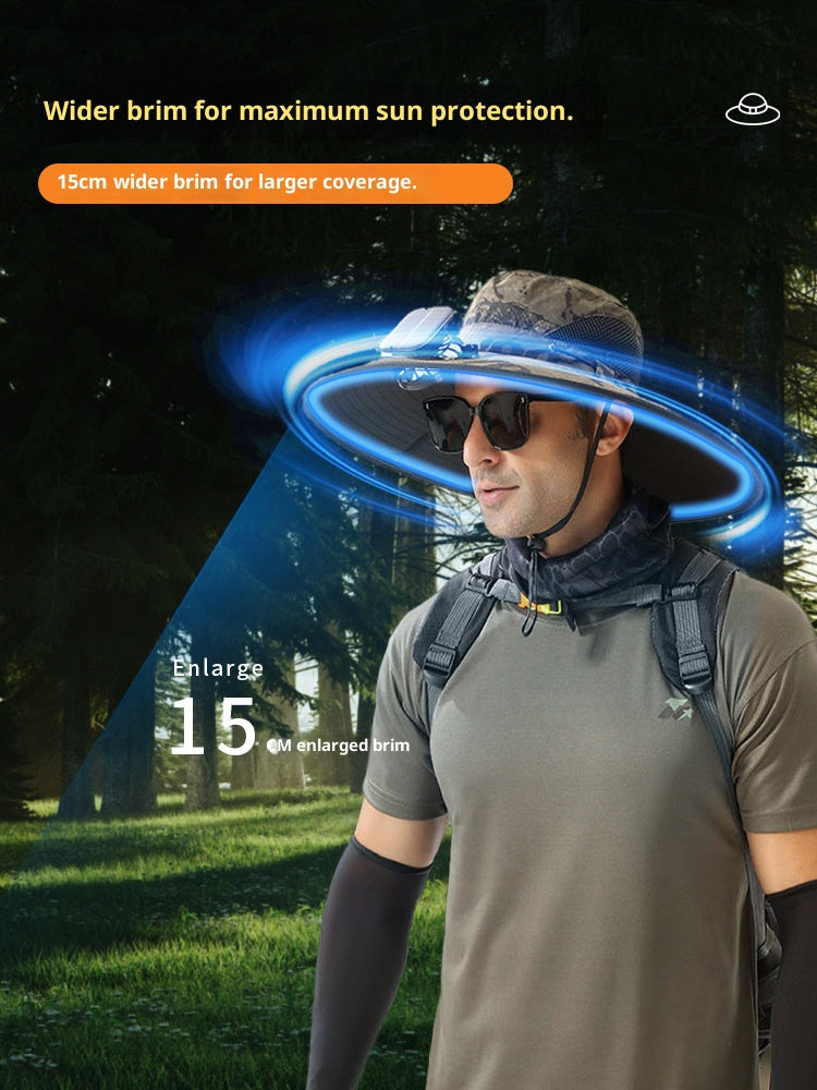 Wide-brimmed sun hat