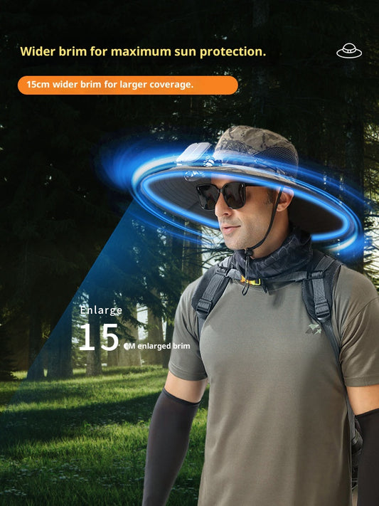 Wide-brimmed sun hat