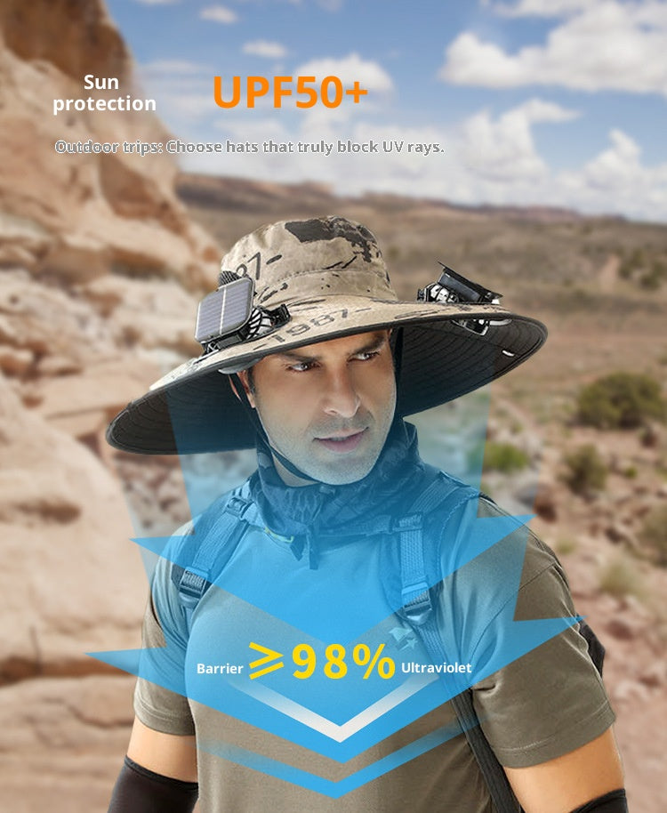 Wide-brimmed sun hat