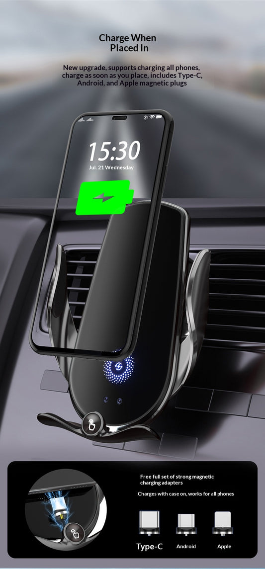 Wireless charging phone holder