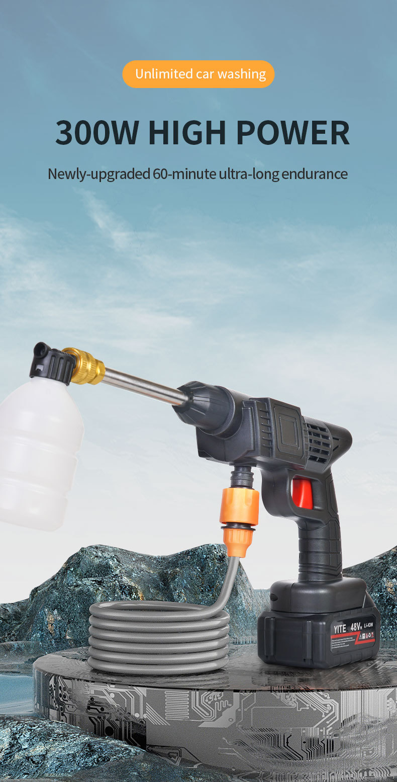 Wireless portable car washer