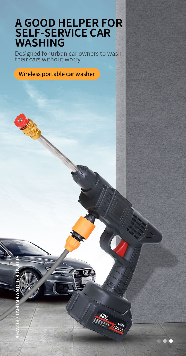 Wireless portable car washer