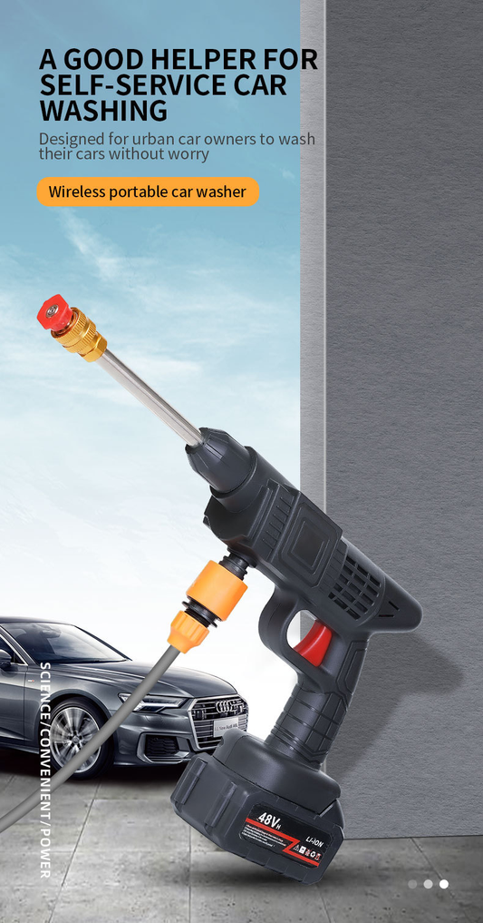 Wireless portable car washer
